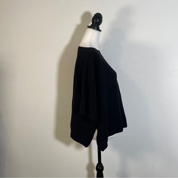 Ann Taylor Black Boatneck Tight Knit Short Sleeve Pullover Sweater M/L - Picture 4 of 7